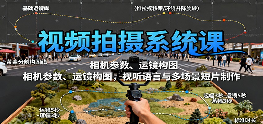 视频拍摄系统课：相机参数、运镜构图，视听语言与多场景短片制作客创社区-专注互联网轻资产资源整合与分享客创社区-专注互联网轻资产资源整合与分享