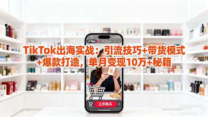 「TikTok出海实战」引流技巧+带货模式+爆款打造，单月变现10万+秘籍客创社区-专注互联网轻资产资源整合与分享客创社区-专注互联网轻资产资源整合与分享