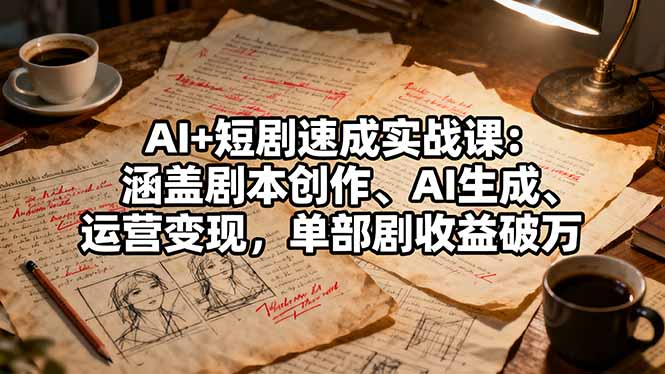 AI+短剧速成实战课：涵盖剧本创作、AI生成、运营变现，单部剧收益破万客创社区-专注互联网轻资产资源整合与分享客创社区-专注互联网轻资产资源整合与分享