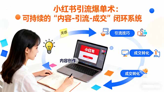 小红书引流爆单术：构建一套低成本 可持续的“内容-引流-成交”闭环系统客创社区-专注互联网轻资产资源整合与分享客创社区-专注互联网轻资产资源整合与分享