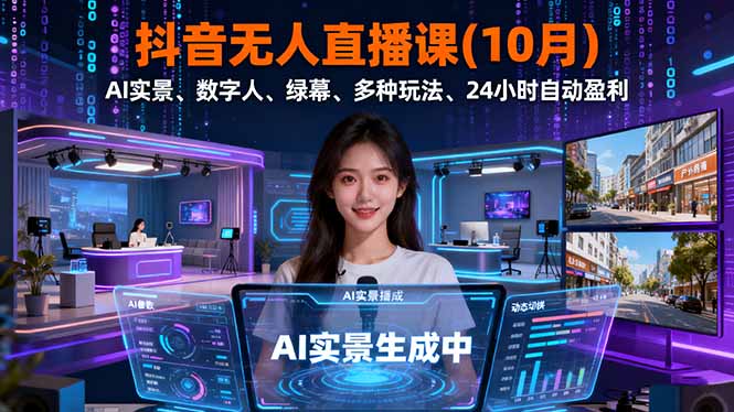 抖音无人直播课(10月客创社区-专注互联网轻资产资源整合与分享客创社区-专注互联网轻资产资源整合与分享