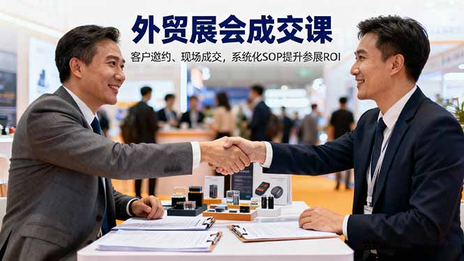 外贸展会成交课，含目标制定、客户邀约、现场成交，系统化SOP提升参展ROI客创社区-专注互联网轻资产资源整合与分享客创社区-专注互联网轻资产资源整合与分享