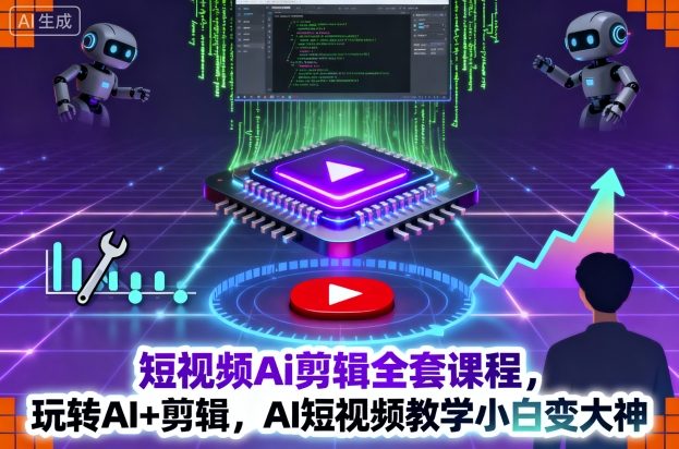 短视频Ai剪辑全套课程，玩转AI+剪辑，AI短视频教学小白变大神客创社区-专注互联网轻资产资源整合与分享客创社区-专注互联网轻资产资源整合与分享