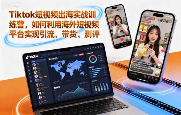Tiktok短视频出海实战训练营，如何利用海外短视频平台实现引流、带货、测评客创社区-专注互联网轻资产资源整合与分享客创社区-专注互联网轻资产资源整合与分享