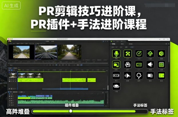 PR剪辑技巧进阶课，PR插件+手法进阶课程-爱网创联盟