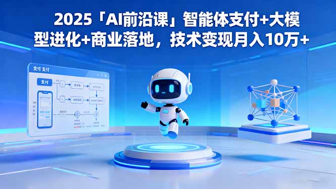 2025「AI前沿课」智能体支付+大模型进化+商业落地，技术变现月入10万+客创社区-专注互联网轻资产资源整合与分享客创社区-专注互联网轻资产资源整合与分享