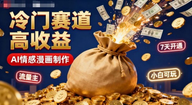 公众号冷门赛道，用AI做情感漫画，7天开通流量主，操作简单，小白可玩客创社区-专注互联网轻资产资源整合与分享客创社区-专注互联网轻资产资源整合与分享