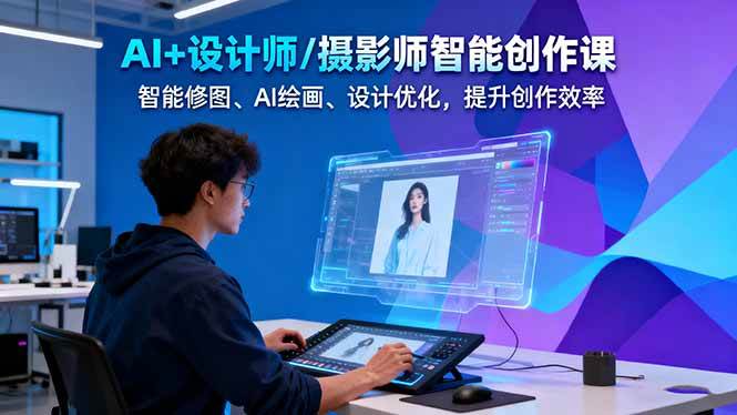 AI+设计师/摄影师智能创作课：智能修图、AI绘画、设计优化，提升创作效率客创社区-专注互联网轻资产资源整合与分享客创社区-专注互联网轻资产资源整合与分享
