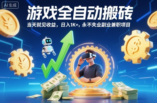 游戏全自动搬砖，当天就见收益，日入1K+，永不失业副业兼职项目【揭秘】客创社区-专注互联网轻资产资源整合与分享客创社区-专注互联网轻资产资源整合与分享