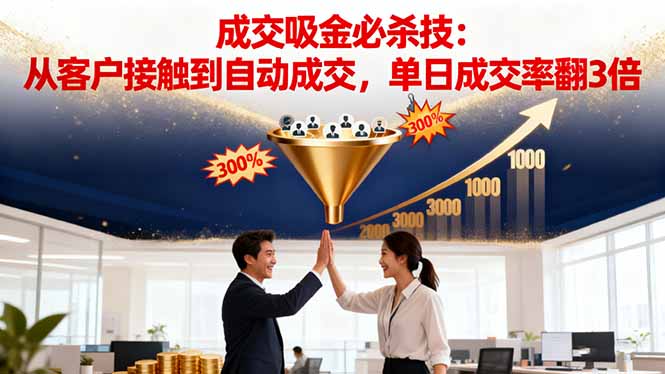 吸金成交营销必杀技：从客户接触到自动成交，单日成交率翻3倍客创社区-专注互联网轻资产资源整合与分享客创社区-专注互联网轻资产资源整合与分享