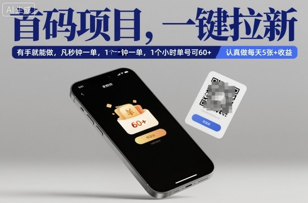 首码项目，一键拉新，有手就能做，几秒钟一单，1个小时单号可60+，认真做每天5张+收益【揭秘】客创社区-专注互联网轻资产资源整合与分享客创社区-专注互联网轻资产资源整合与分享