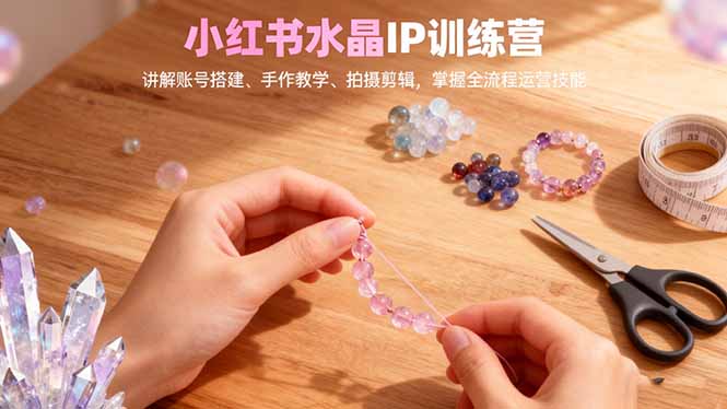 小红书水晶IP训练营，讲解账号搭建、手作教学、拍摄剪辑，全流程运营技能客创社区-专注互联网轻资产资源整合与分享客创社区-专注互联网轻资产资源整合与分享