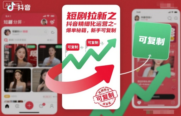 短剧拉新之抖音精细化运营之爆单秘籍，新手可复制客创社区-专注互联网轻资产资源整合与分享客创社区-专注互联网轻资产资源整合与分享