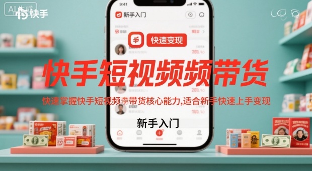 快手短视频带货，快速掌握快手短视频带货核心能力，适合新手快速上手变现客创社区-专注互联网轻资产资源整合与分享客创社区-专注互联网轻资产资源整合与分享