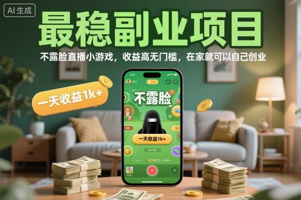 最稳副业项目，不露脸直播小游戏，收益高无门槛，一天收益1k+，在家就可以自己创业【揭秘】客创社区-专注互联网轻资产资源整合与分享客创社区-专注互联网轻资产资源整合与分享