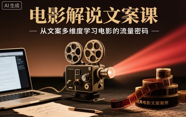 电影解说文案课，从文案多维度学习电影的流量密码客创社区-专注互联网轻资产资源整合与分享客创社区-专注互联网轻资产资源整合与分享