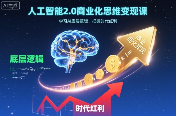 人工智能2.0商业化思维变现课，学习AI底层逻辑，把握时代红利客创社区-专注互联网轻资产资源整合与分享客创社区-专注互联网轻资产资源整合与分享