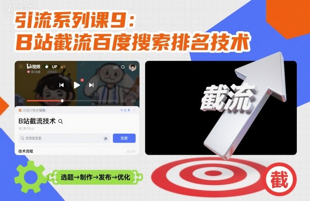 引流系列课9：B站截流百度搜索排名技术客创社区-专注互联网轻资产资源整合与分享客创社区-专注互联网轻资产资源整合与分享