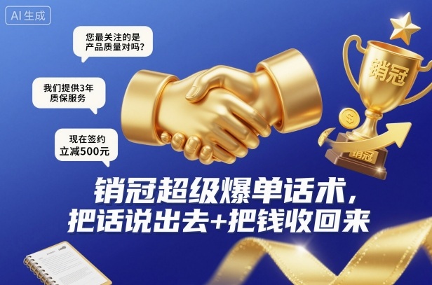 销冠超级爆单话术，把话说出去+把钱收回来客创社区-专注互联网轻资产资源整合与分享客创社区-专注互联网轻资产资源整合与分享