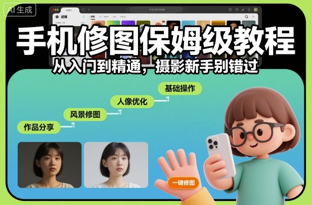 手机修图保姆级教程，从入门到精通，摄影新手别错过客创社区-专注互联网轻资产资源整合与分享客创社区-专注互联网轻资产资源整合与分享