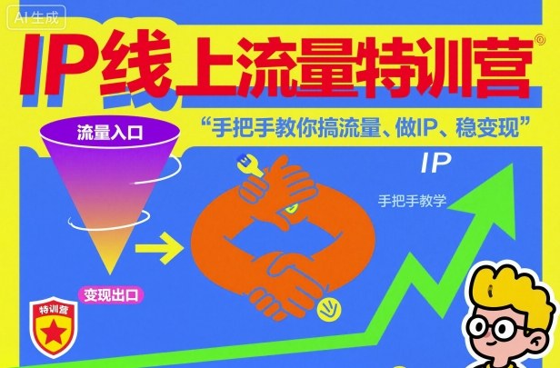 IP线上流量特训营，手把手教你搞流量、做IP、稳变现客创社区-专注互联网轻资产资源整合与分享客创社区-专注互联网轻资产资源整合与分享