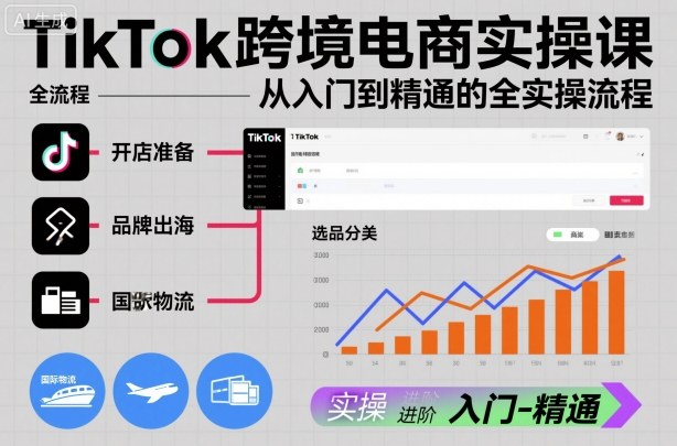 TikTok跨境电商实操课，从入门到精通的全实操流程客创社区-专注互联网轻资产资源整合与分享客创社区-专注互联网轻资产资源整合与分享