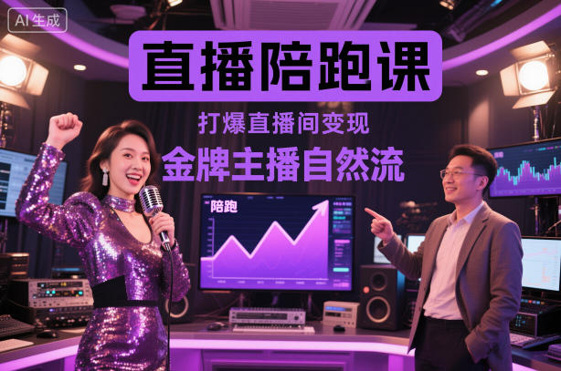 直播陪跑课，金牌主播自然流打爆直播间，复制高变现玩法客创社区-专注互联网轻资产资源整合与分享客创社区-专注互联网轻资产资源整合与分享