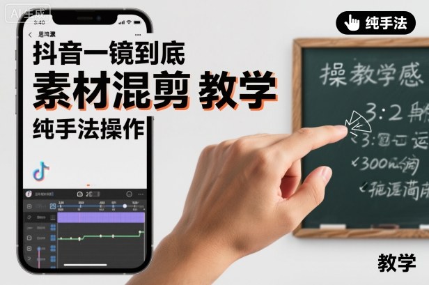 抖音一镜到底素材混剪教学，纯手法操作客创社区-专注互联网轻资产资源整合与分享客创社区-专注互联网轻资产资源整合与分享
