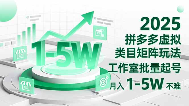 2025 拼多多虚拟类目矩阵玩法，工作室批量起号，月入 1-5W 不难客创社区-专注互联网轻资产资源整合与分享客创社区-专注互联网轻资产资源整合与分享