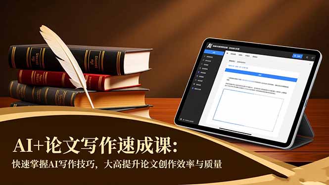 AI+论文写作速成课：快速掌握AI写作技巧，大幅提升论文创作效率与质量-鱼见海资源网-免费PHP网站源码模板,插件软件网创AI智能体资源分享平台！