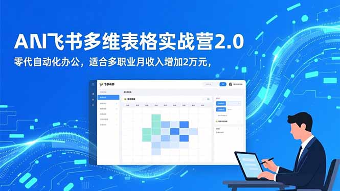 AI+飞书多维表格实战营2.0：零代码自动化办公，适合多职业月收入增加2万元-鱼见海资源网-免费PHP网站源码模板,插件软件网创AI智能体资源分享平台！