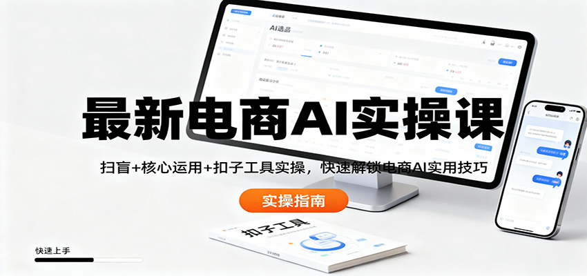 最新电商AI实操课：扫盲+核心运用+扣子工具实操，快速解锁电商AI实用技巧客创社区-专注互联网轻资产资源整合与分享客创社区-专注互联网轻资产资源整合与分享