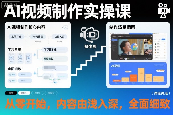 AI视频制作实操课，从零开始，内容由浅入深，全面细致客创社区-专注互联网轻资产资源整合与分享客创社区-专注互联网轻资产资源整合与分享