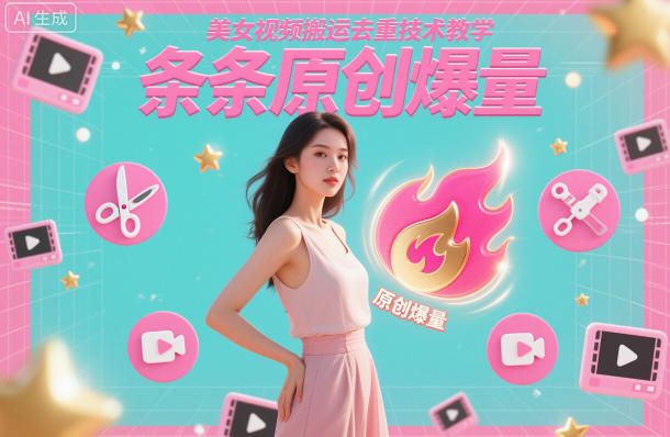 美女视频搬运去重技术教学，条条原创爆量客创社区-专注互联网轻资产资源整合与分享客创社区-专注互联网轻资产资源整合与分享
