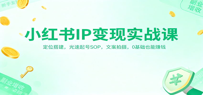 小红书IP变现实战课：定位搭建，光速起号SOP，文案拍摄，0基础也能赚钱客创社区-专注互联网轻资产资源整合与分享客创社区-专注互联网轻资产资源整合与分享