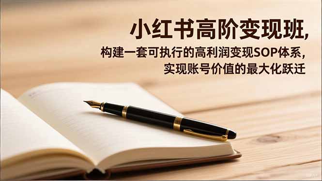 小红书高阶变现班，构建一套可执行的高利润变现SOP体系，实现账号价值的最大化跃迁-鱼见海资源网-免费PHP网站源码模板,插件软件网创AI智能体资源分享平台！