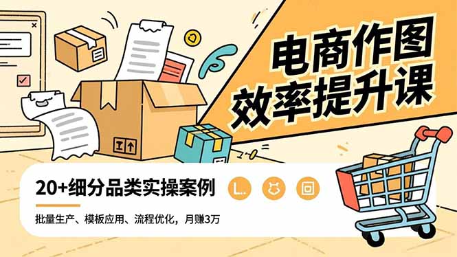 电商作图效率提升课，批量生产、模板应用、流程优化，20+细分品类实操案例，月赚3万客创社区-专注互联网轻资产资源整合与分享客创社区-专注互联网轻资产资源整合与分享