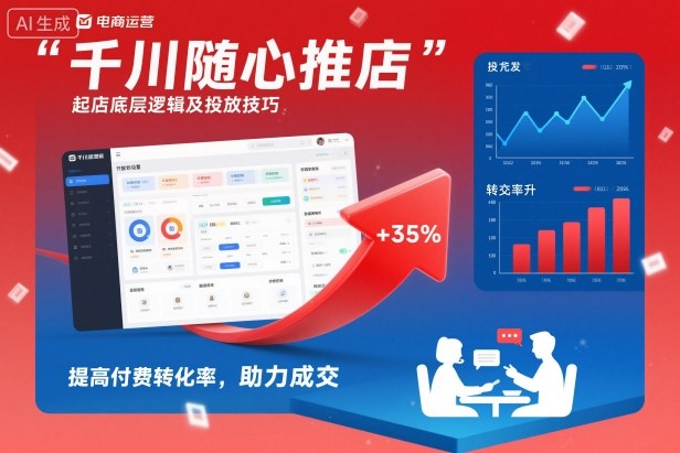 千川随心推起店底层逻辑及投放技巧，提高付费转化率，助力成交客创社区-专注互联网轻资产资源整合与分享客创社区-专注互联网轻资产资源整合与分享