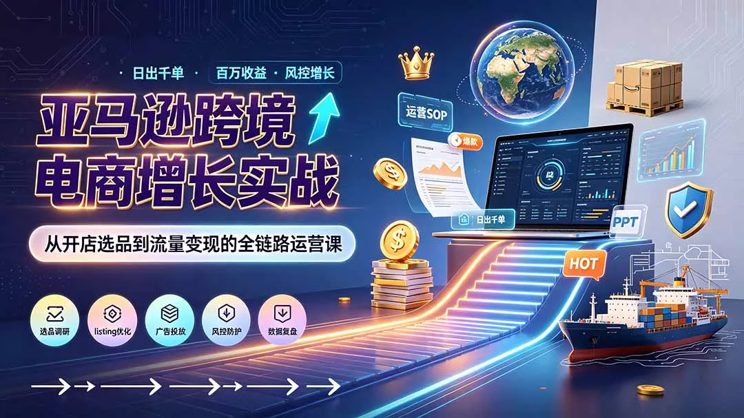 亚马逊0-1孵化特训营8期：从注册风控到稳定日出千单实战，规避审核封店风险，标准化执行流程落地-软件百科