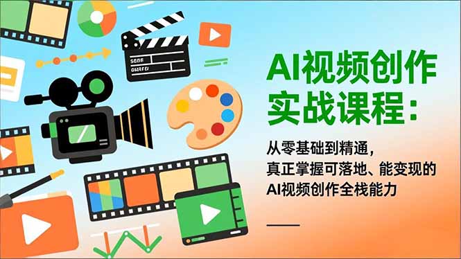 AI视频创作实战课程：从零基础到精通，真正掌握可落地、能变现的AI视频创作全栈能力客创社区-专注互联网轻资产资源整合与分享客创社区-专注互联网轻资产资源整合与分享