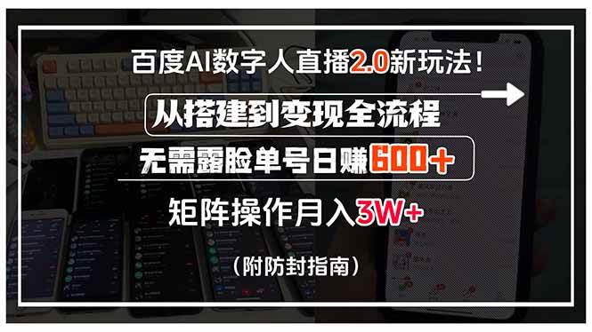 （15555期）百度AI数字人直播2.0新玩法！从搭建到变现全流程，无需露脸单号日赚600…-客创社 - 专注互联网轻资产创业及网络项目资源整合与分享客创社-免费且强大的项目分享网站！