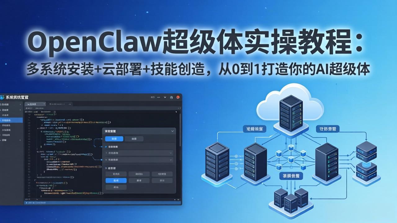 OpenClaw-小龙虾 超级体实操教程：多系统安装+云部署+技能创造，从0到1打造你的AI超级体-鱼见海资源网-免费PHP网站源码模板,插件软件网创AI智能体资源分享平台！
