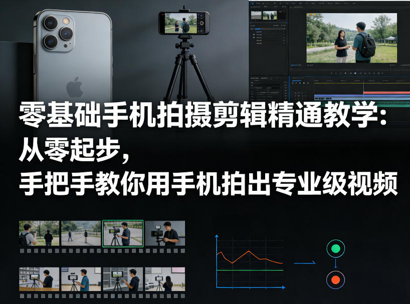 零基础手机拍摄剪辑精通教学：从零起步，手把手教你用手机拍出专业级视频 《鱼见海科技》-鱼见海资源网-免费PHP网站源码模板,插件软件网创AI智能体资源分享平台！