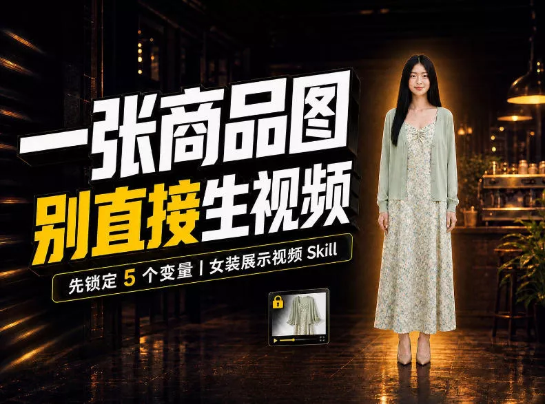 女装AI视频总翻车？问题不在提示词，女装展示视频Skill先锁定5个变量！星享资源网HS游戏库