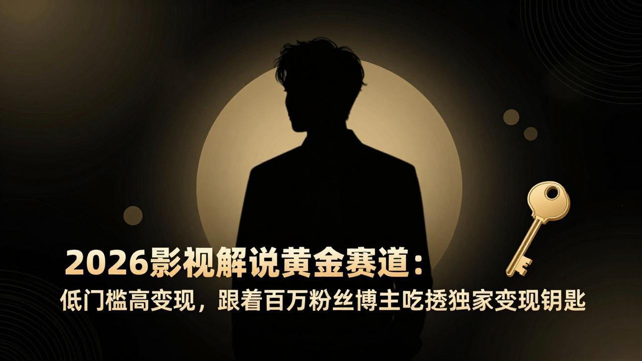 2026影视解说黄金赛道：低门槛高变现，跟着百万粉丝博主吃透独家变现钥匙客创社区-专注互联网轻资产资源整合与分享客创社区-专注互联网轻资产资源整合与分享