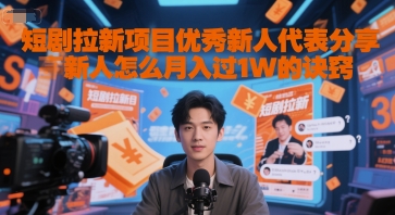 短剧拉新项目优秀新人代表分享新人怎么月入过1W的诀窍-客创社 - 专注互联网轻资产创业及网络项目资源整合与分享客创社-免费且强大的项目分享网站！