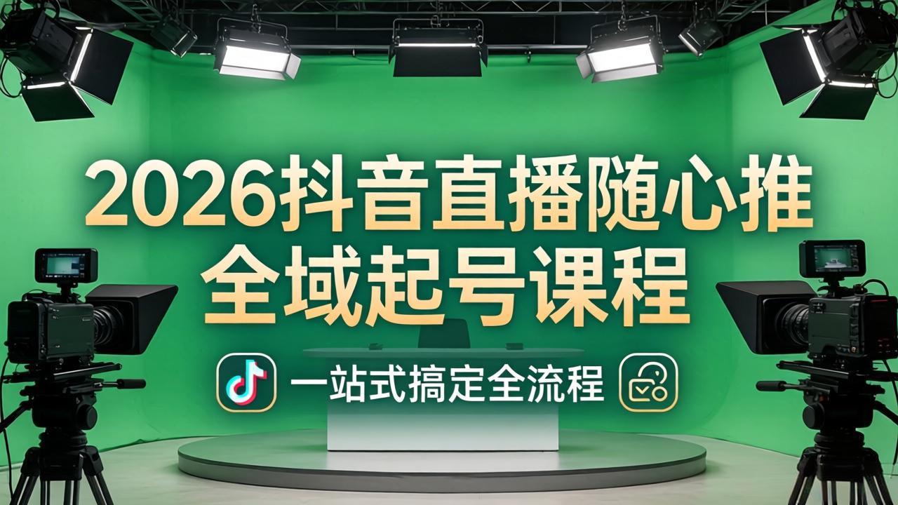 2026抖音直播随心推全域起号课程：一站式搞定直播起号、稳号、放量全流程(更新4月客创社区-专注互联网轻资产资源整合与分享客创社区-专注互联网轻资产资源整合与分享