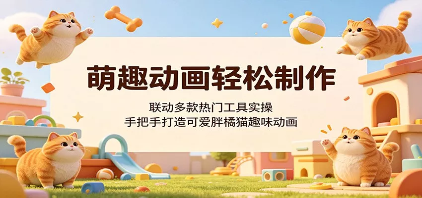 萌趣动画轻松制作，联动多款热门工具实操，手把手打造可爱胖橘猫趣味动画客创社区-专注互联网轻资产资源整合与分享客创社区-专注互联网轻资产资源整合与分享