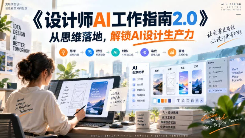 《设计师AI工作指南2.0》从思维落地-无水印，解锁AI设计生产力 《鱼见海科技》-鱼见海资源网-免费PHP网站源码模板,插件软件网创AI智能体资源分享平台！