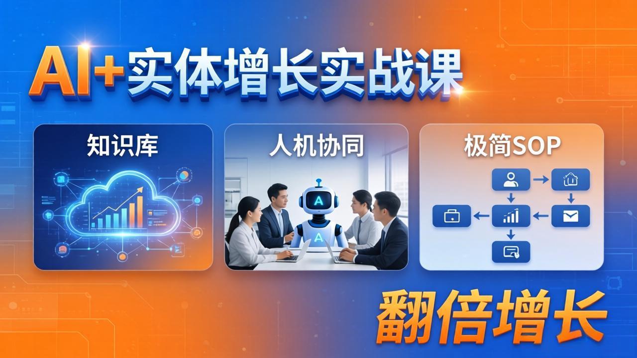 AI+实体增长实战课：知识库+人机协同+极简SOP，助力实体业务翻倍增长客创社区-专注互联网轻资产资源整合与分享客创社区-专注互联网轻资产资源整合与分享